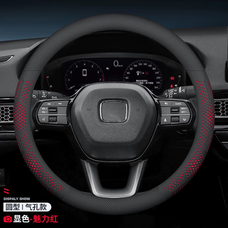 Honda HR-V steering wheel cover made of soft, comfortable, wear-resistant, breathable, sweat-absorbent, non-slip, ultra-thin Nappa leather.