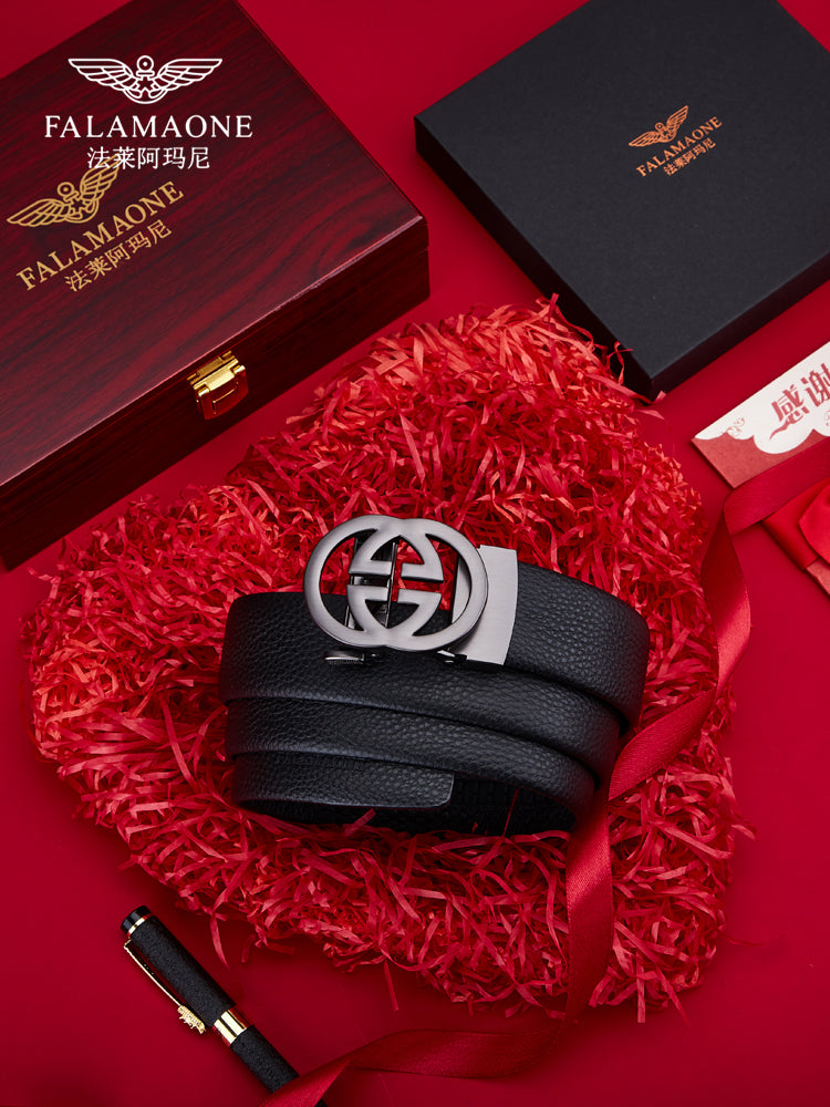 Armani orijinal dəri kişi kəməri, 2023 yeni model, avtomatik toka, yüksək səviyyəli gənclik kəməri, sevgili üçün hədiyyə.