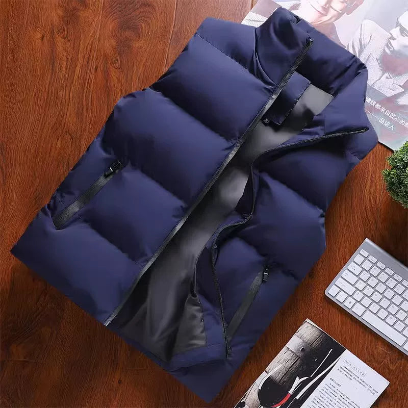 Kişilər üçün tüklü pambıq jilet, əsas beynəlxalq brendlərdən ucuz qiymətə, əlavə qalın, böyük ölçüdə, qış üçün isti və genişdir.