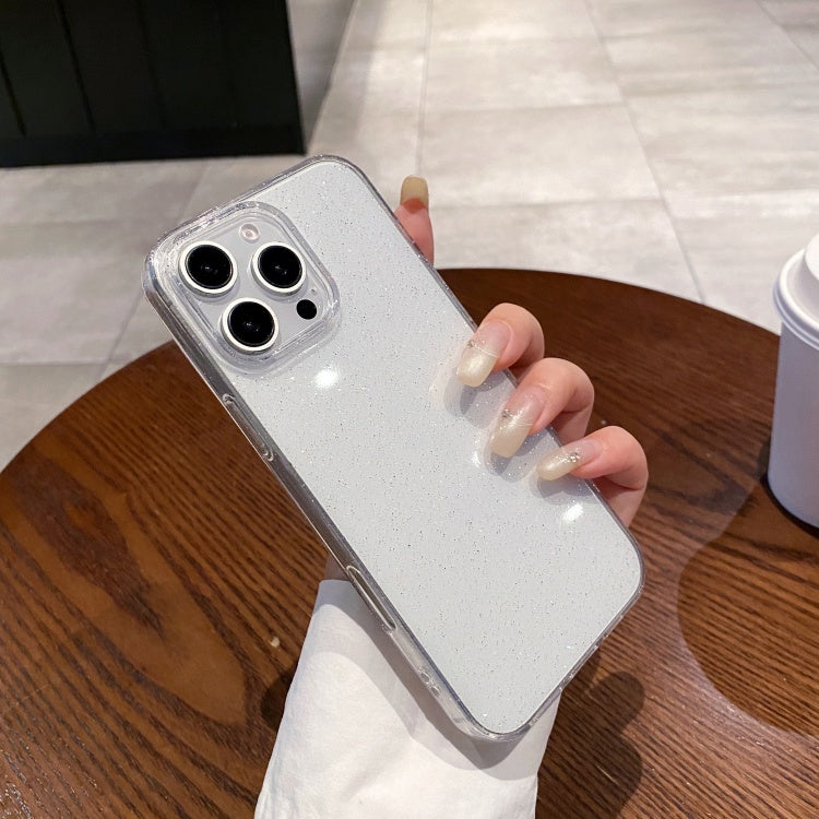 Apple 16PROMAX üçün uyğundur şəffaf incə parıltılı mobil telefon qutusu iphone13/15 payız əleyhinə parıldayan toz yumşaq qabıq qoruyucu örtük