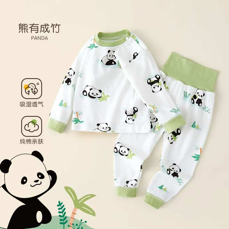 Körpə termal alt paltarı dəsti, təmiz pambıq, alt paltarı, qarın qoruyucusu, payız geyimləri, oğlan və qızlar üçün uzunqol pijamalar, uşaq ev geyimləri