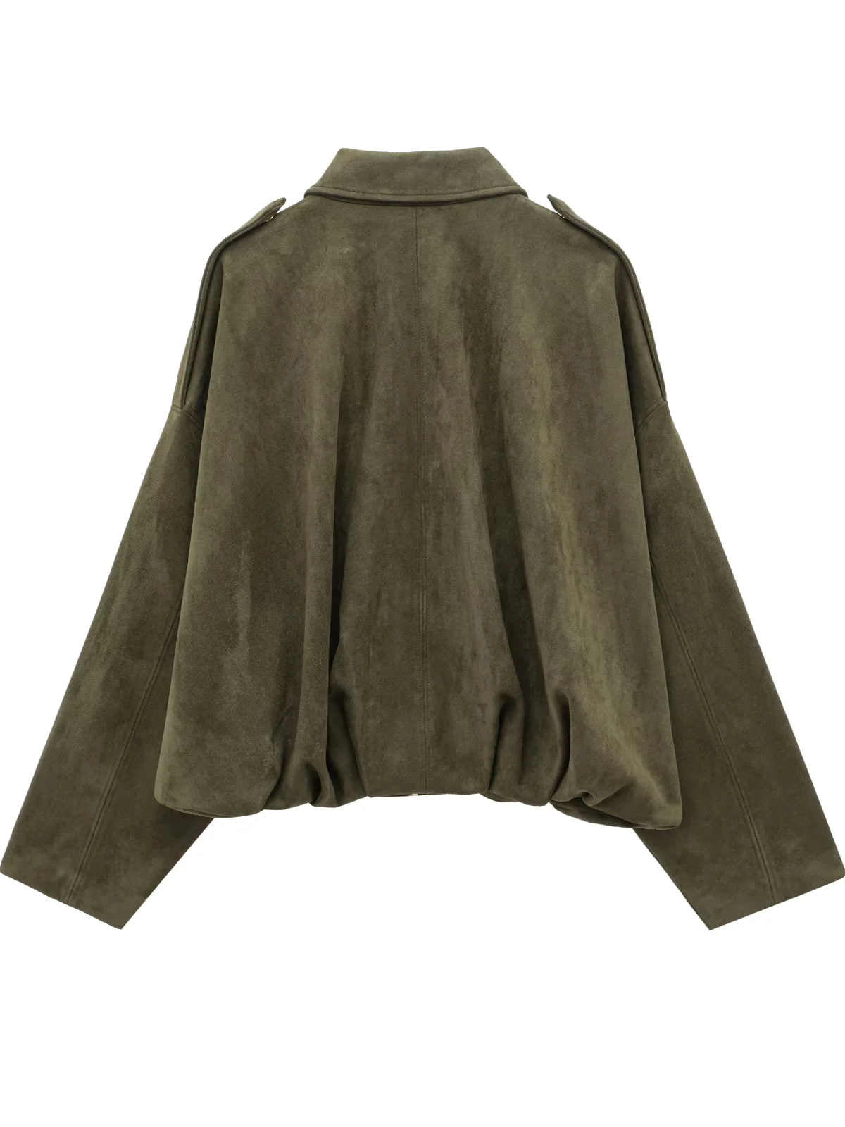 WMXZ Yaz Yeni Gəlişi Qadınlar üçün Batwing Qollu Yaxalı Zamşa Teksturalı Bomber Gödəkçə 4344155