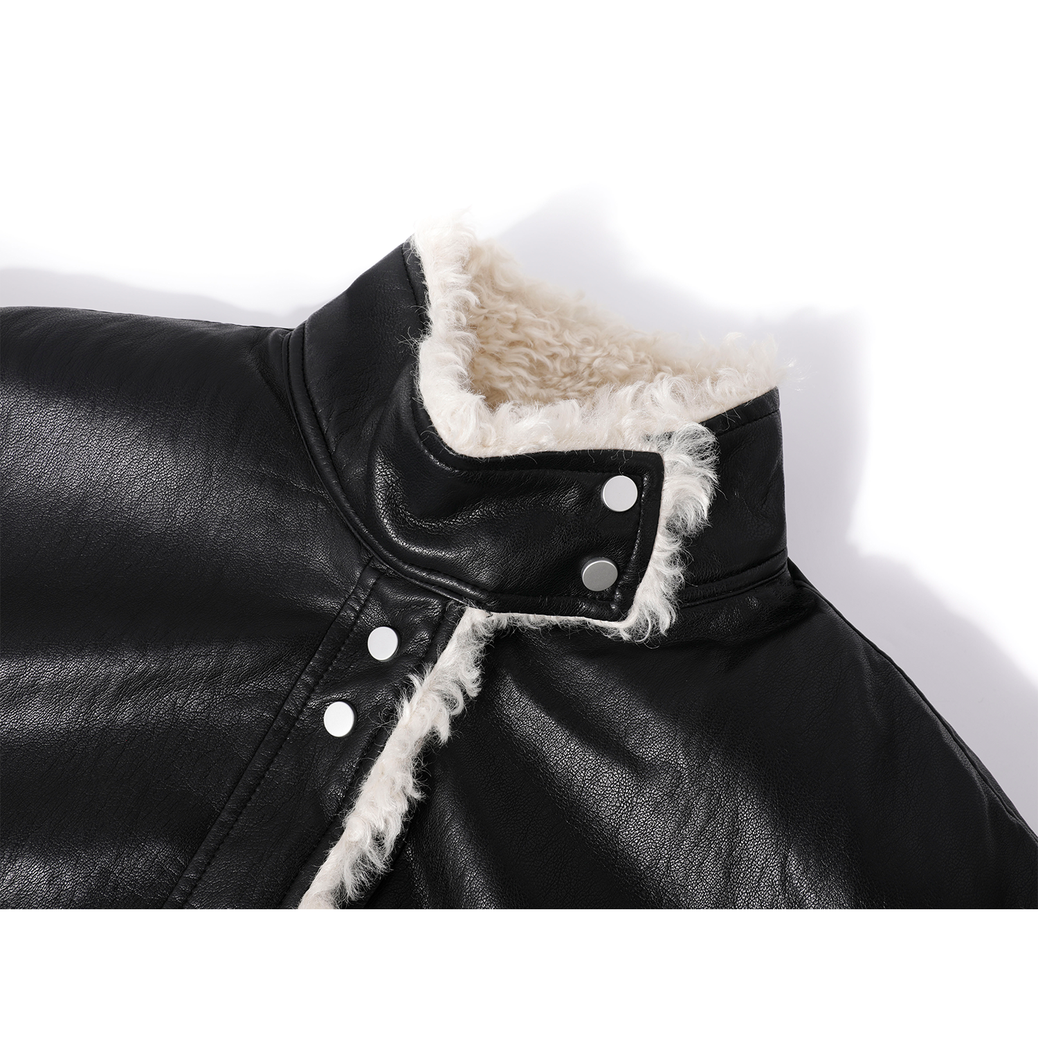 Cholisa Lambswool Yaxa Dəri Gödəkçə, Qalınlaşdırılmış Yun Astarlı Palto, Qadınlar üçün 2026 Yeni Qış Amerika Motosiklet Gödəkçəsi