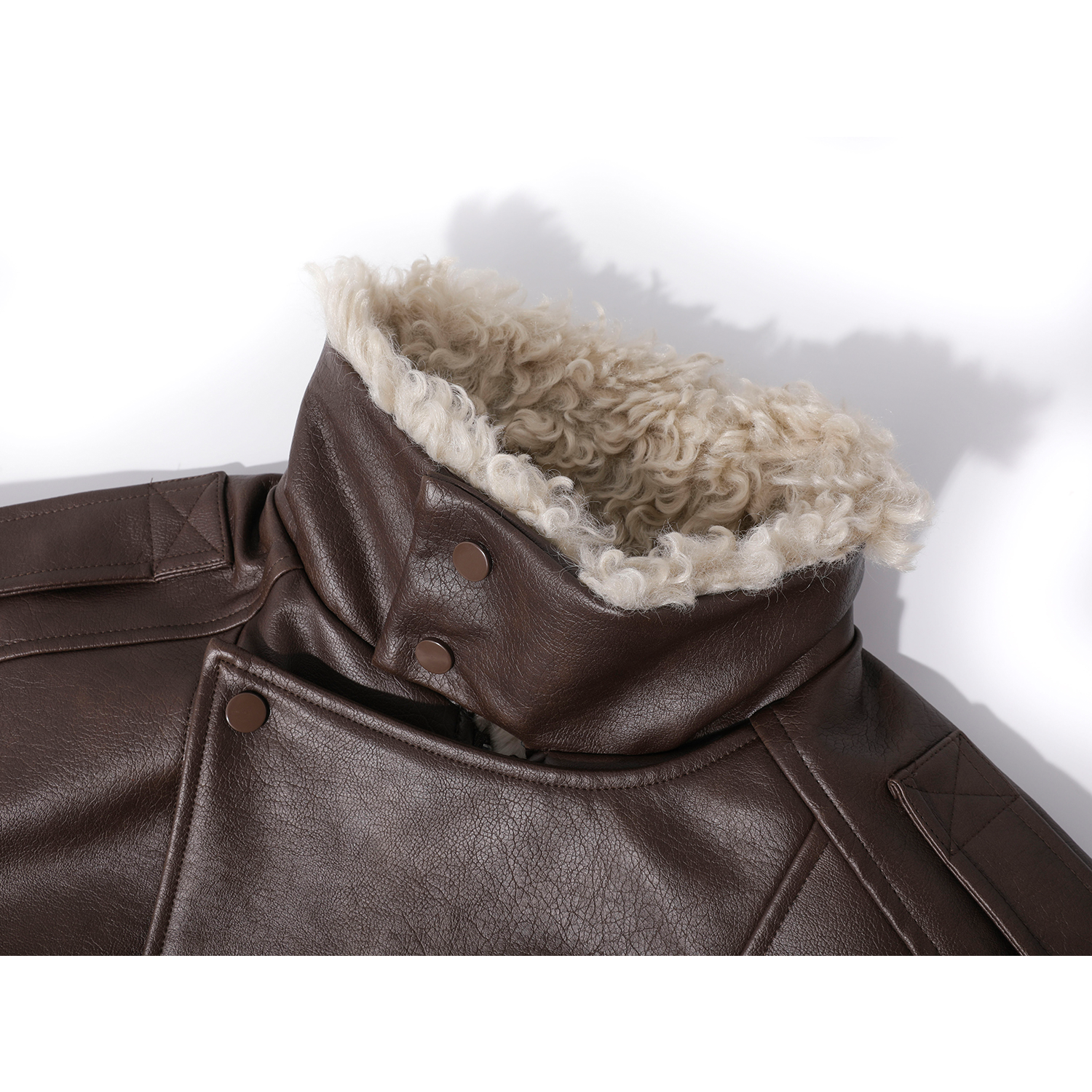 Cholisa Payız/Qış Yun astarlı Qalın İsti Qadın Motosiklet Gödəkçəsi, Bu İlin Populyar Maillard Dəri Gödəkçəsi