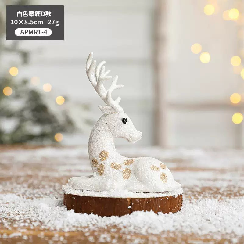 Golden deer statue, luxury hotel and home Christmas decoration