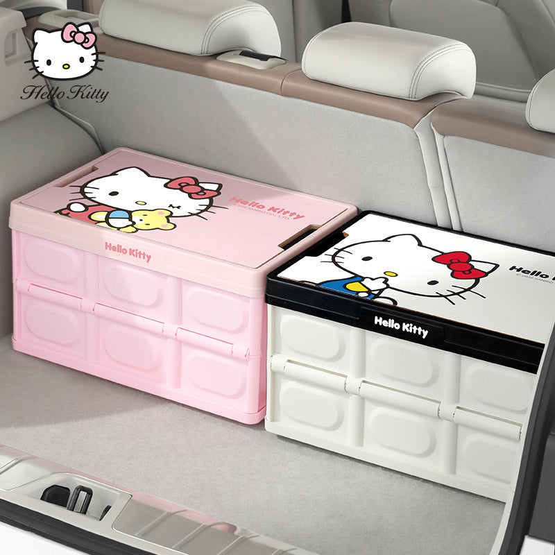 Hello Kitty co-branded car luggage organizer, car storage box, cartoon female car folding storage box