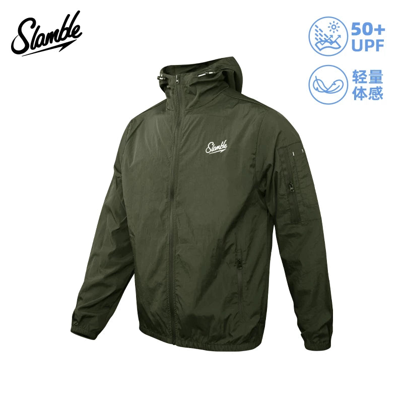 SLAMBLE çalışan windbreaker 25 kişi və qadınlar üçün idman gödəkçələri, açıq havada çoxfunksiyalı boş payız külək keçirməyən gödəkçələr