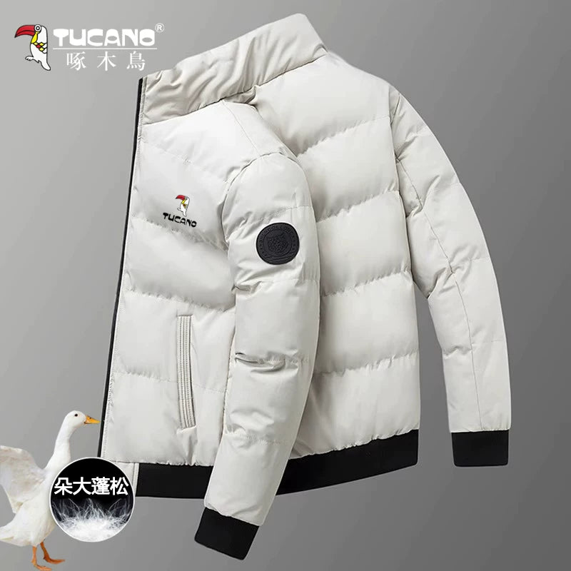 Kişilər üçün Woodpecker Qış Yeni Stil Soyuqdan Qoruyucu Pambıq Palto, Qalınlaşdırılmış İsti Yaxalıqlı Pambıq Palto, Gödəkçə, Kişilər üçün Üst Geyim