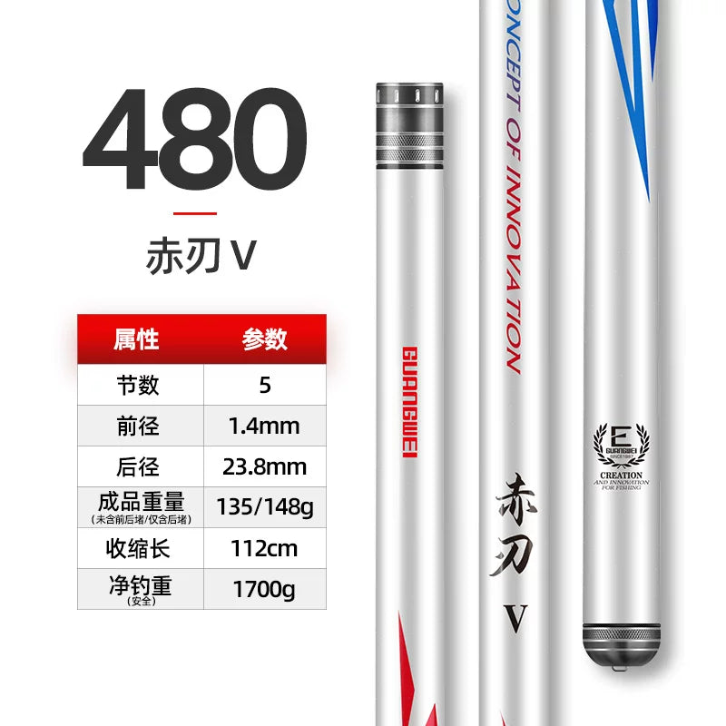 Guangwei Red Blade beşinci nəsil Tayvan balıqçı çubuğu karbon ultra yüngül ultra sərt əl çubuğu hərtərəfli çubuq crucian sazan çubuğu 28 düzəliş