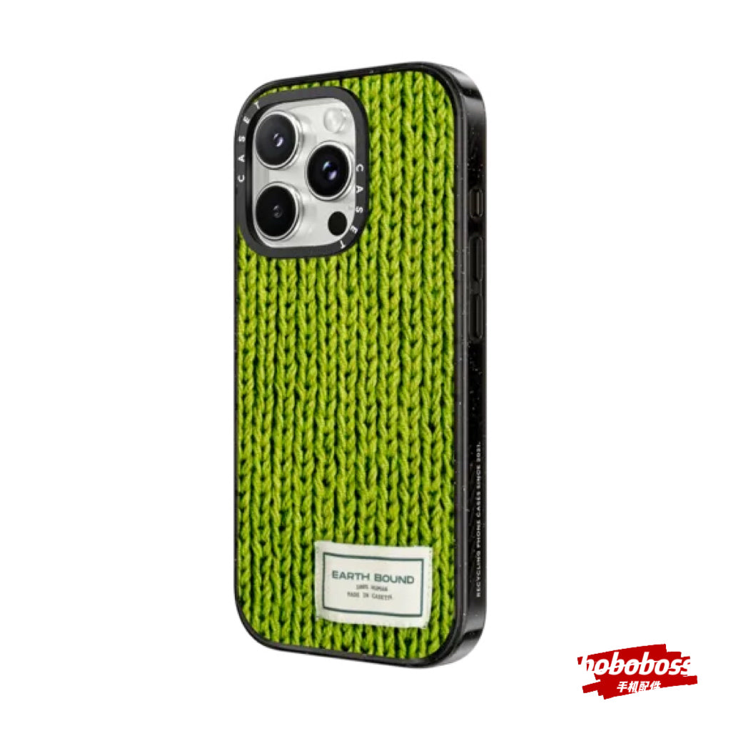 Zavoddan birbaşa! iPhone 17/16/15/14/13/Pro/Max zərbəyə davamlı maqnit telefon korpusu ilə uyğun olan MagSafe rəssam əməkdaşlıq seriyası yaşıl toxunma sviter.