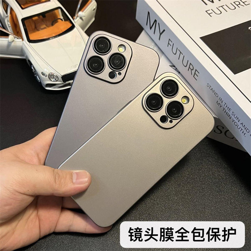ins yüksək dərəcəli əsas rəngli titan metal teksturalı iPhone17pro Apple 14 mobil telefon qutusu 16ProMax yeni 11 barmaq izinə qarşı 12 kişi və qadın 13 cütlük 14plus 15promax düşməyə qarşı örtük üçün uyğundur