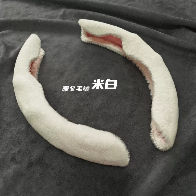 Winter car steering wheel cover, soft, high quality, non-slip, warm, mink fleece, short soft, semi-closed steering wheel cover
