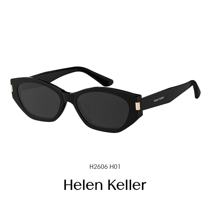 Helen Keller 2026 yeni məşhur pişik gözlü qadınlar üçün günəş eynəkləri, miyopiya üçün yüksək səviyyəli polarizasiyalı gün eynəkləri