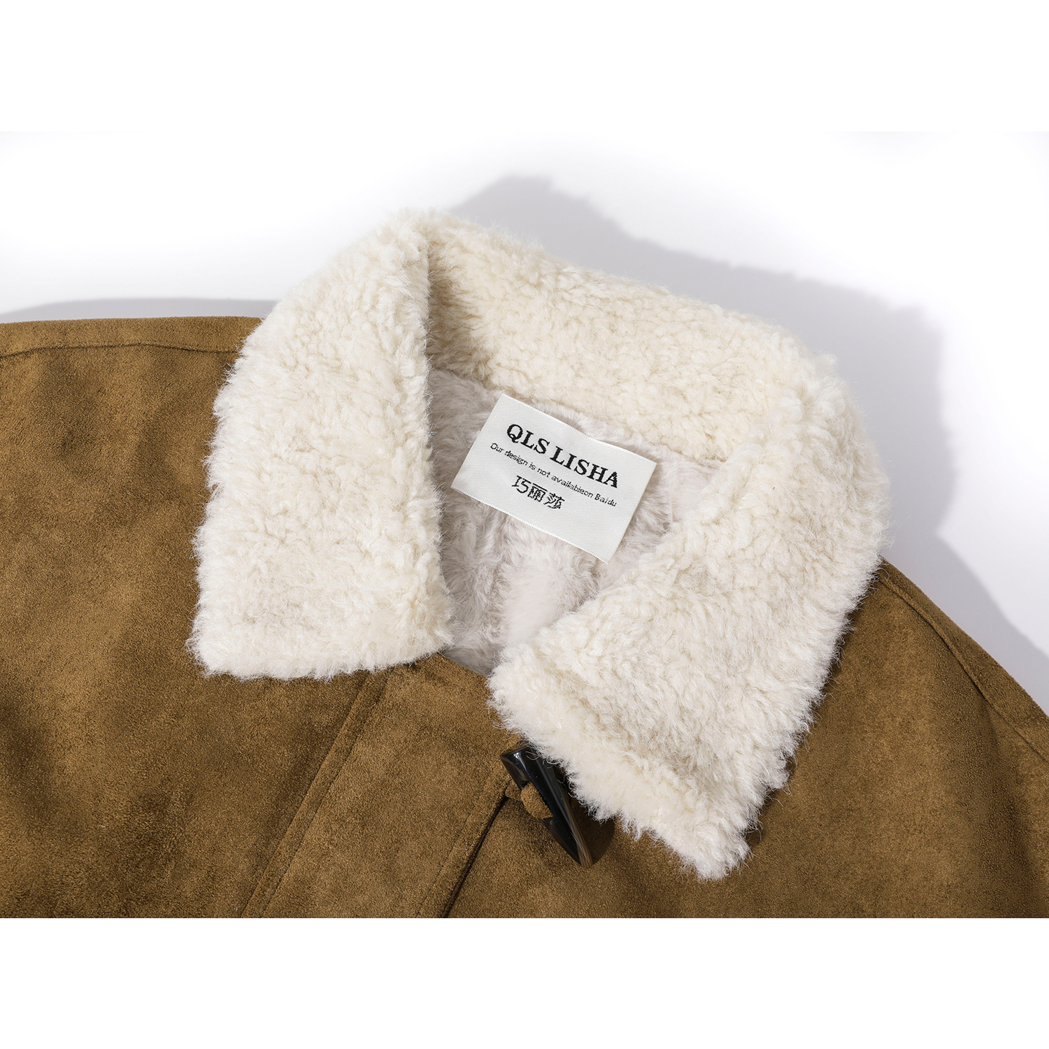 Cholisa Lambswool Zamşa Gödəkçə, Payız/Qış 2025 Yeni Qadın Dəbli Yun Astarlı Qalın İsti Gödəkçə