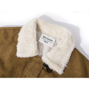 Cholisa Lambswool Zamşa Gödəkçə, Payız/Qış 2025 Yeni Qadın Dəbli Yun Astarlı Qalın İsti Gödəkçə