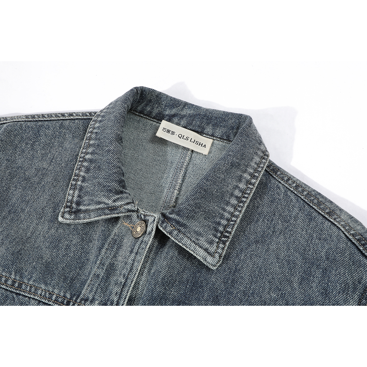 Cholisa Koreya üslubunda unikal və super şirin qadınlar üçün denim plaid gödəkçə, yeni yaz və payız üslubu, yaxa boş gödəkçə topu