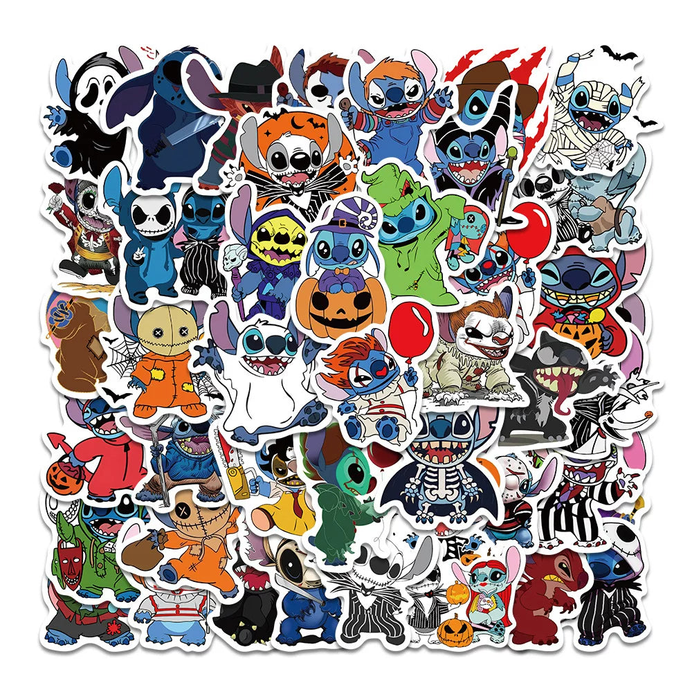 200 sevimli cizgi filmi Stitch notebook kompüter stikerləri fərdiləşdirilmiş soyuducu gitara skuter dəbilqə su fincanı stikerləri