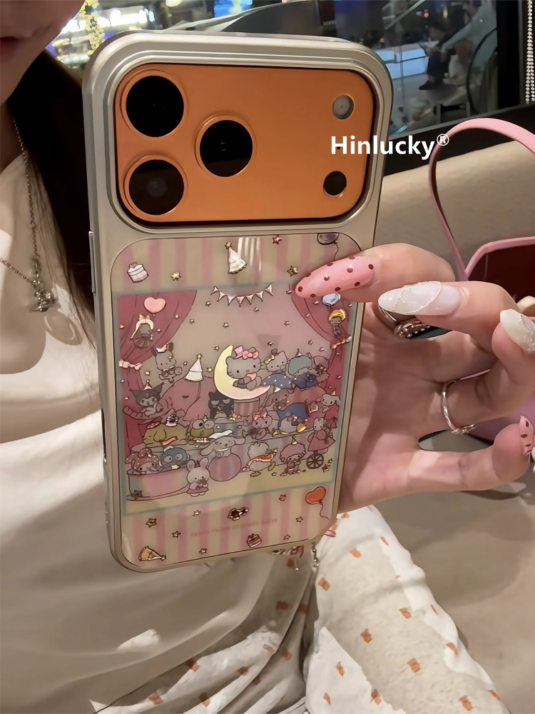 Apple 17 mobil telefon qutusu 16promax yeni qadın 15 elektrolizlənmiş qızıl 14pro Xiaomi 13 inkişaf etmiş 12 bir plus 11 OPPO vivo Huawei p90 şöhrət üçün uyğun şirin çəhrayı zolaqlı ad günü partiyası