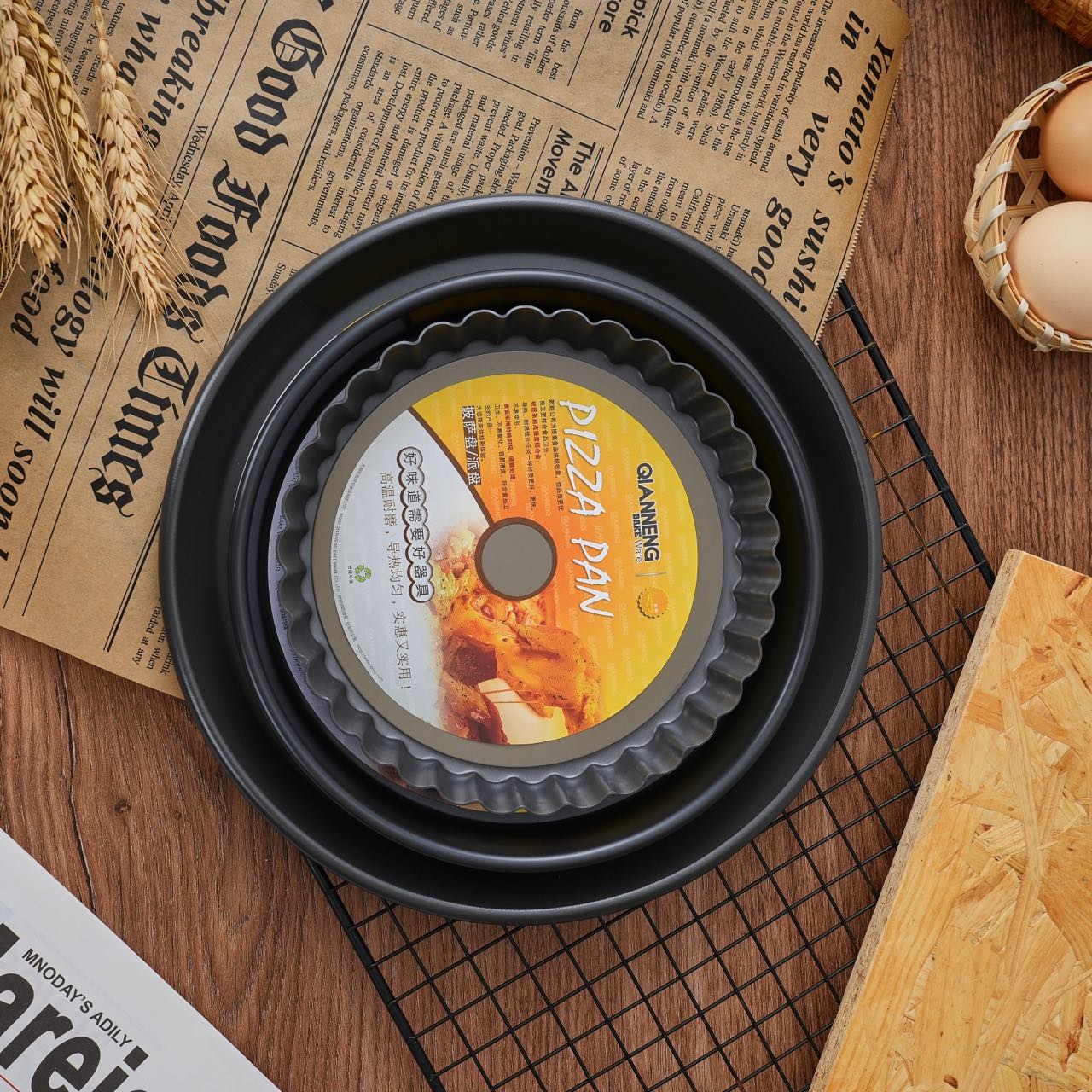 Quru enerji pizza qabı çörək qabı məişət sobası bişirən 6 düymlük 7-8-9-10 düymlük yuvarlaq pizza dəsti tort qəlibi