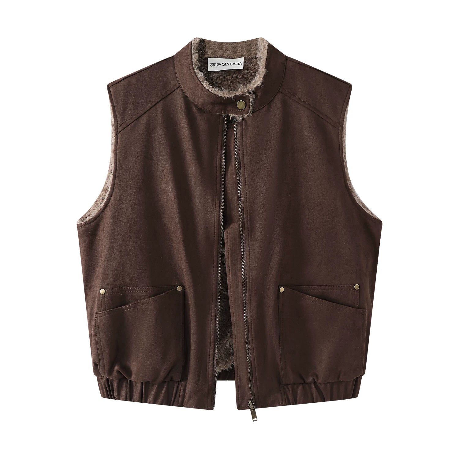 Cholisa-nın payız və qış üçün mükəmməl olan, zamşa və quzu yunundan hazırlanmış, zərif xaki rəngli, geri çevrilə bilən jileti çox yönlü qadın jiletidir.