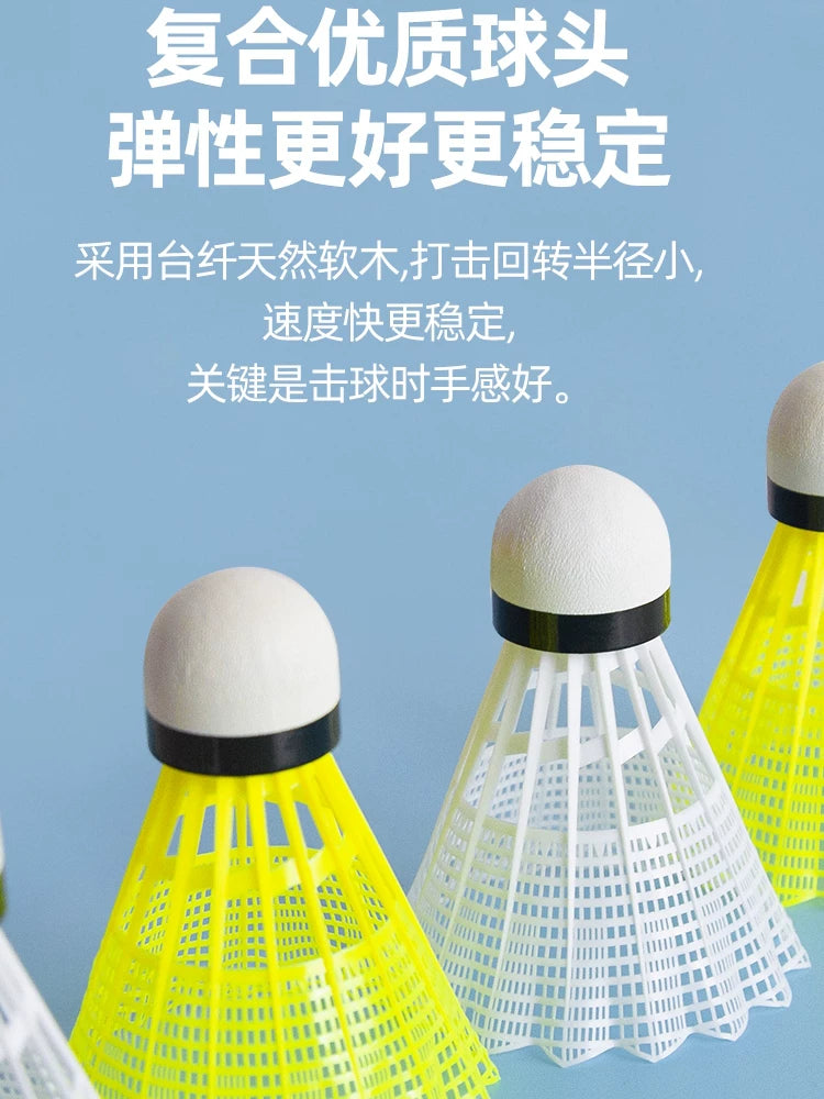 Li Ning neylon badminton orijinal davamlı və çürüməsi asan olmayan plastik top açıq havada küləyə davamlı peşəkar təlim və rəqabət rezin top