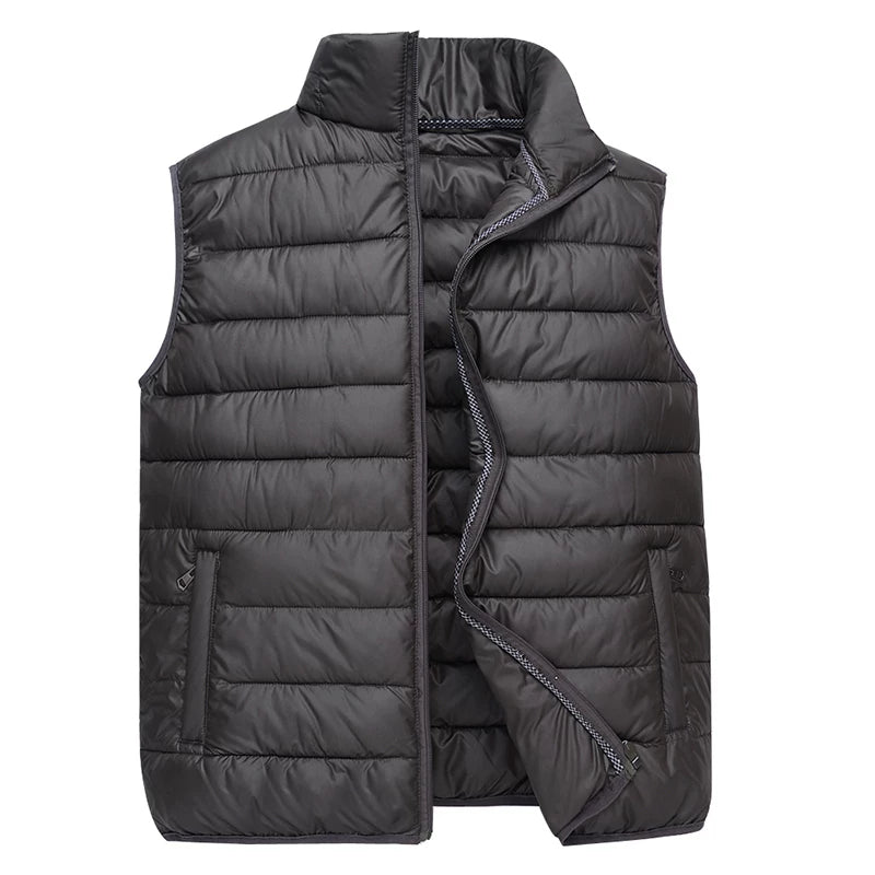 Gündəlik Kişilər üçün Pambıq Jilet, Qış İstiliyi, Qalınlaşdırılmış, Böyük Ölçülü, Orta yaşlı və Gənc Kişi Jileti, Kişi Ata Üst Geyimi, Tünd Pambıq