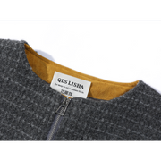 Chola Lisa-nın dizayndan ilhamlanmış rəngarəng retro qısa gödəkçəsi, payız və qış üçün çox yönlü və gündəlik Koreya üslubunda yun top.