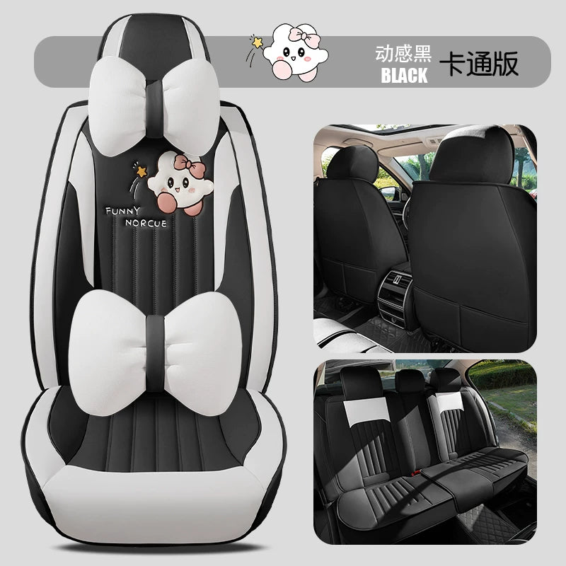 Şirin avtomobil oturacağı yastıqları, tam örtüklü oturacaq üzləri, yeni stil, hər fəsil üçün, hərtərəfli, yüksək səviyyəli ilahə oturacaq yastıqları, avtomobil oturacağı üzləri.