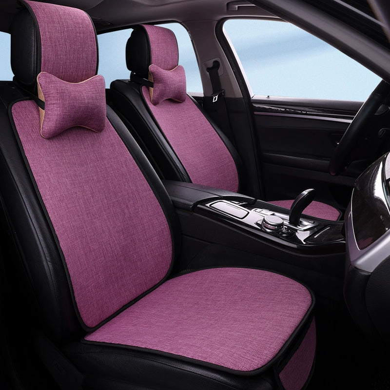 Avtomobil Yastığı Bütün İl Boyu Neytral Kətan Kiçik Bel Yay Nəfəs ala bilən Pambıq Kətan Sürüşməyən Sərin Yastıq Minimalist Oturacaq Örtüsü Oturacaq Yastığı