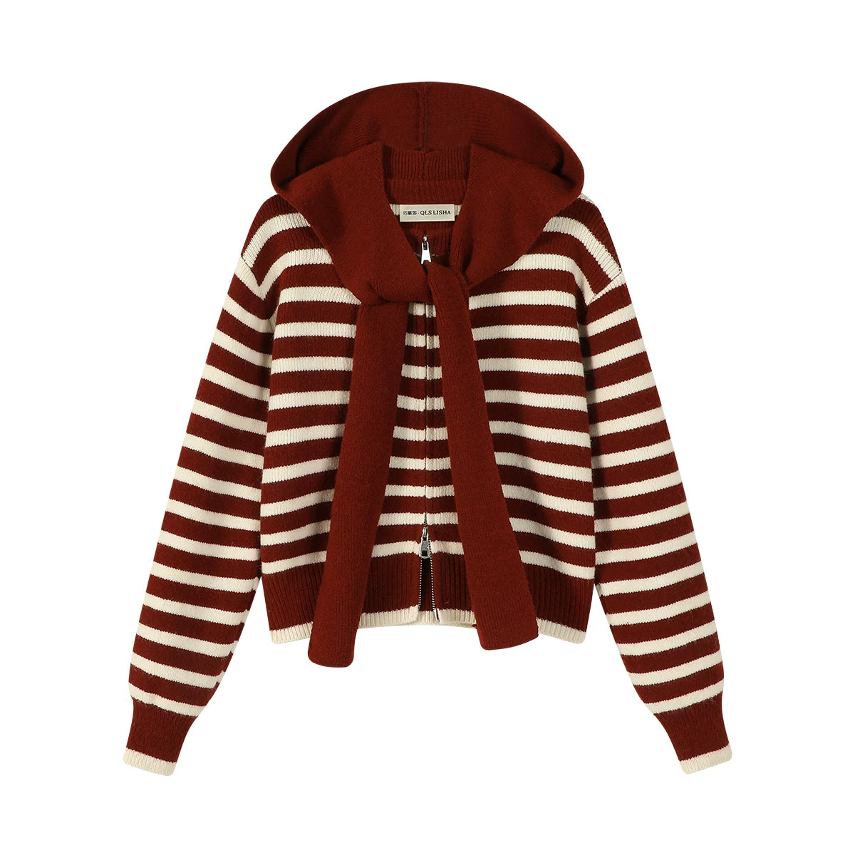 Cholisa-nın payız və qış üçün dəbli və özünəməxsus qırmızı zolaqlı qısa toxunma sviteri bu il dəbdədir.