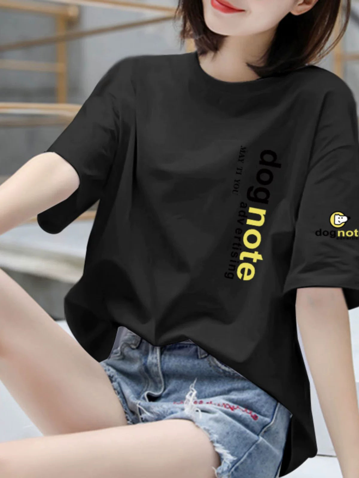Qadınlar üçün 100% pambıq qısaqol köynək 2026 yeni yay boş top çaplı çox yönlü dəyirmi boyunlu köynək moda üslublu