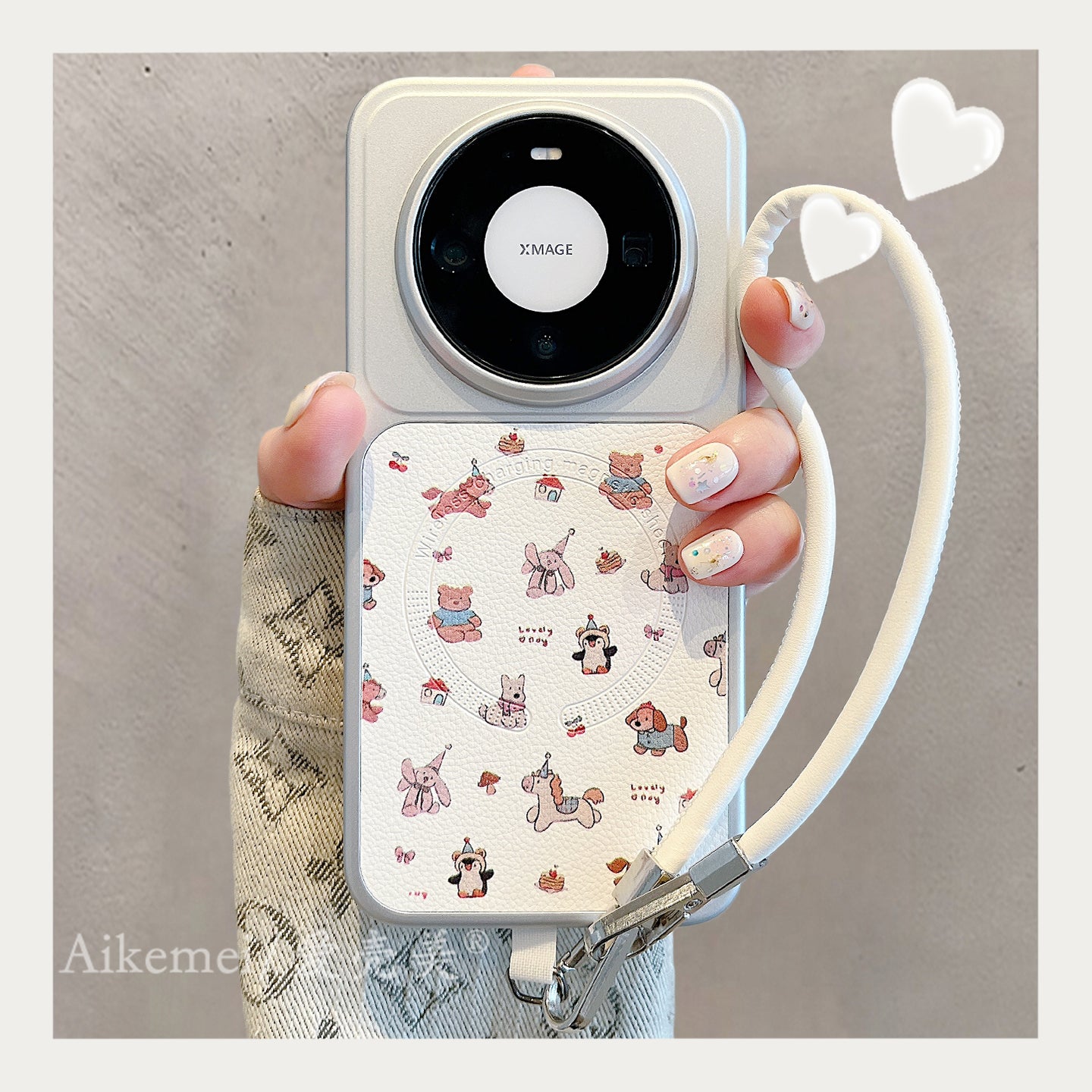 Huawei mate80promax mobil telefon qutusu, sevimli cizgi filmi pura90promax qraffiti kiçik heyvan Mate60pro+ litchi naxışlı maqnit emiş mate70air əl ipi düşməyə qarşı kişilər və qadınlar üçün uyğundur