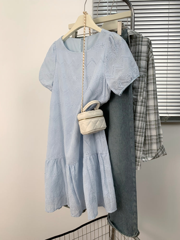 Böyük ölçülü qadınlar üçün yay boyu boş, zərif qısaqol don, böyük ölçülü qadınlar üçün yaraşıqlı və arıqladıcı, unikal və super gözəl A-xəttli ətək