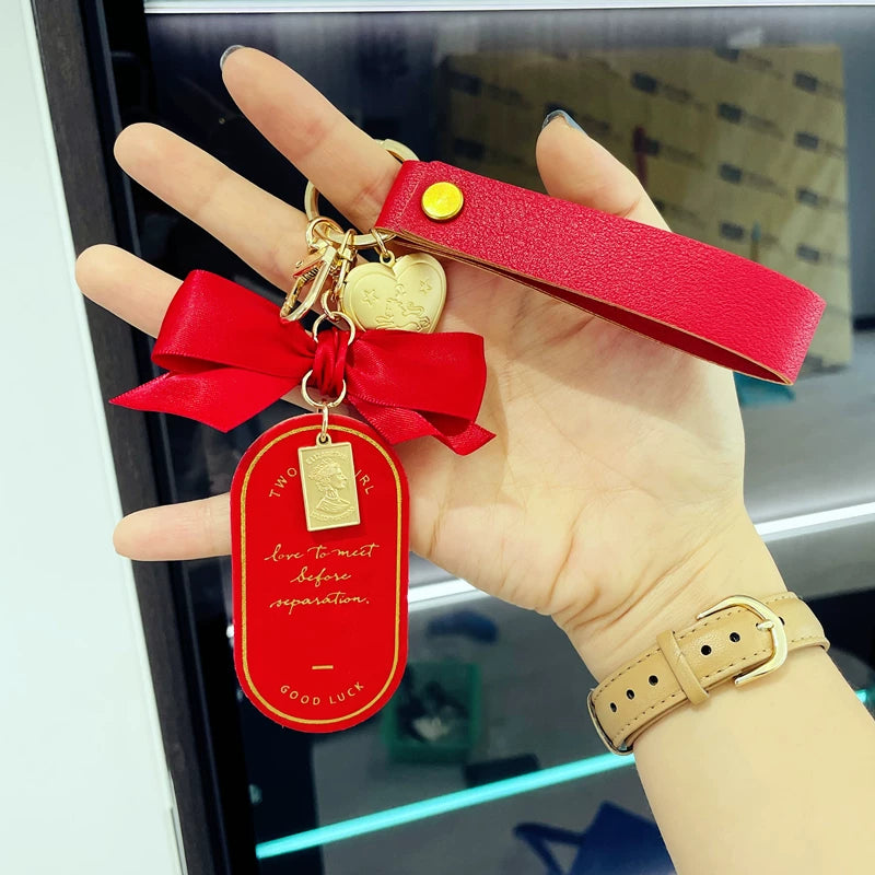 Little Red Book Ribbon Keychain Creative Popular Car Keychain INS High-Up Goddess Bag Pendant