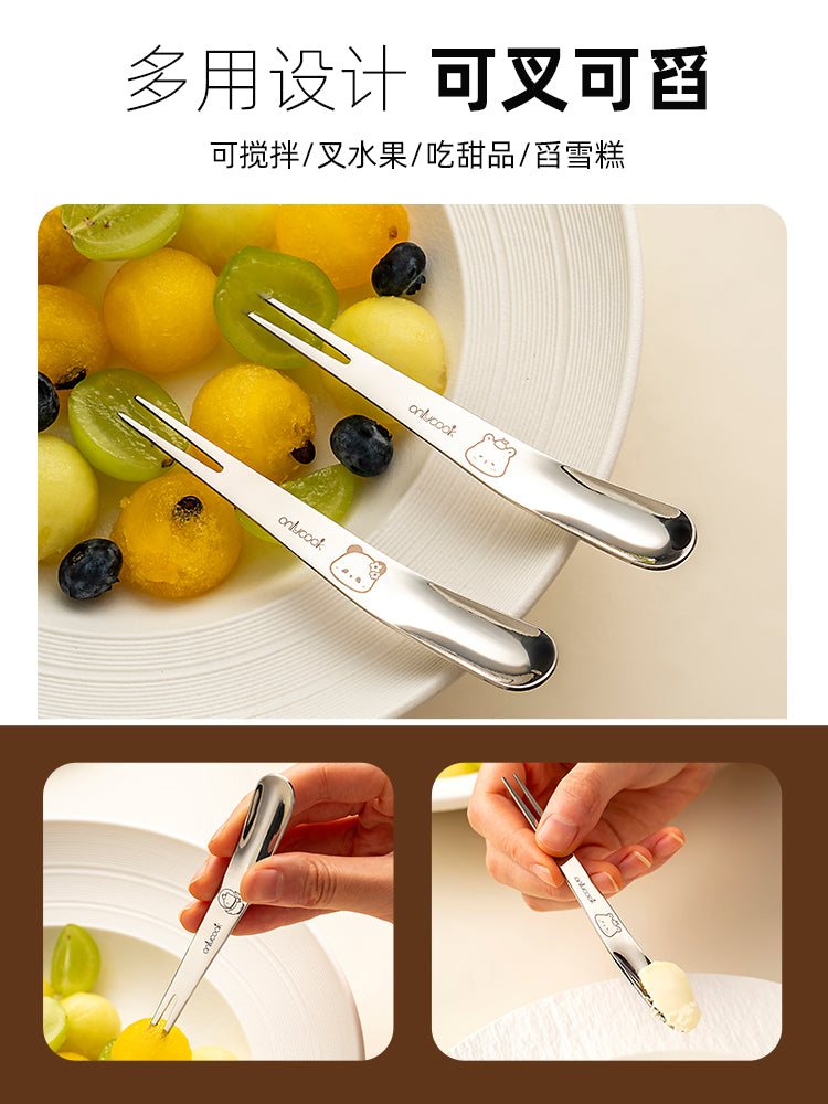 onlycook meyvə çəngəl 316L paslanmayan poladdan kiçik çəngəl uşaq desert qaşığı qəlyanaltı çəngəl qatıq matcha kiçik qaşıq