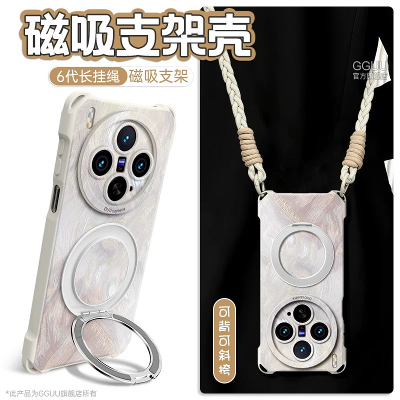 vivox300ultra cib telefonu qutusu x300 dəsti x300pro crossbody x300s üçün uyğundur yeni yüngül dəbdəbəli lələk iplik qayışı vivo all-in-one pro silikon x200 braketi ultra lanyard qadın maqnit