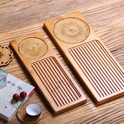 Bambuk ağacından hazırlanmış çay qabı quru qabarcıqlı masa məişət Yapon əl istehsalı bərk ağacdan drenaj qabığı sadə Kung Fu çay dəsti nəlbəki dəniz qabı kiçik