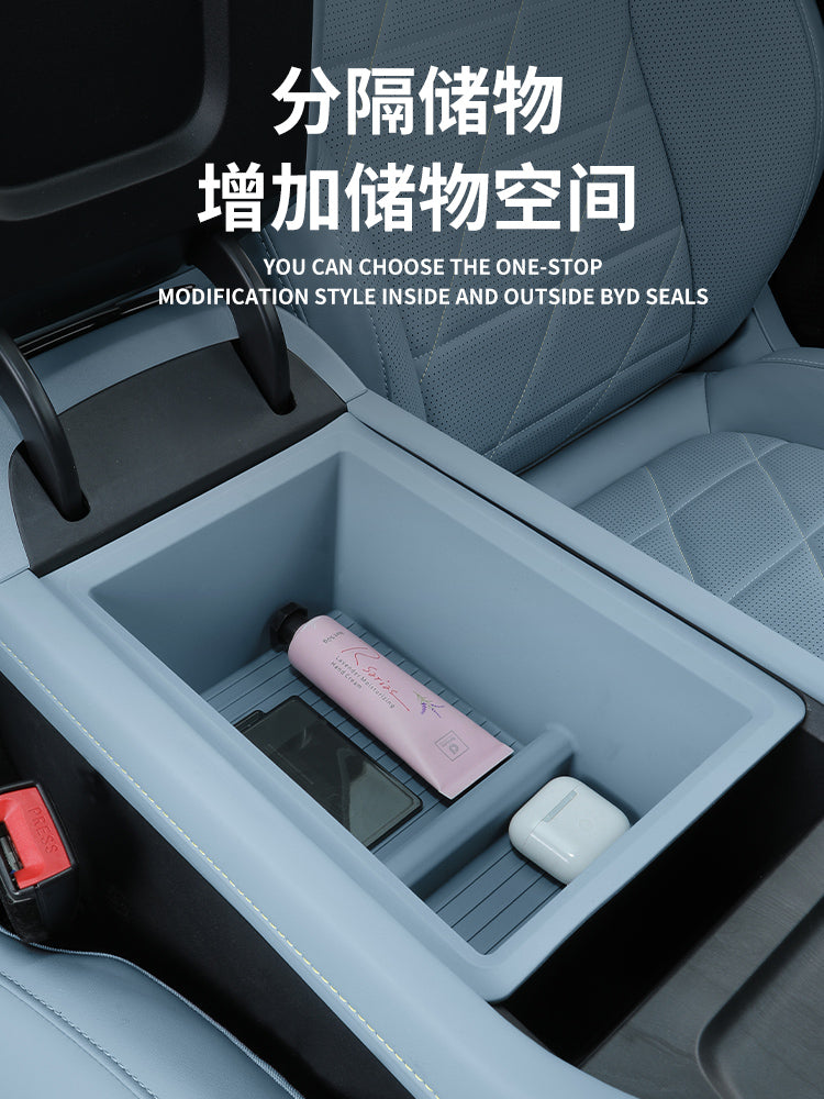 24-26 Tünd Mavi S05 Saxlama Qutusu Simsiz Doldurma Cihazı Su Bardağı Silisium Gel Yastığı Mərkəzi İdarəetmə Saxlama Daxili Modifikasiya Aksesuarları üçün uyğundur