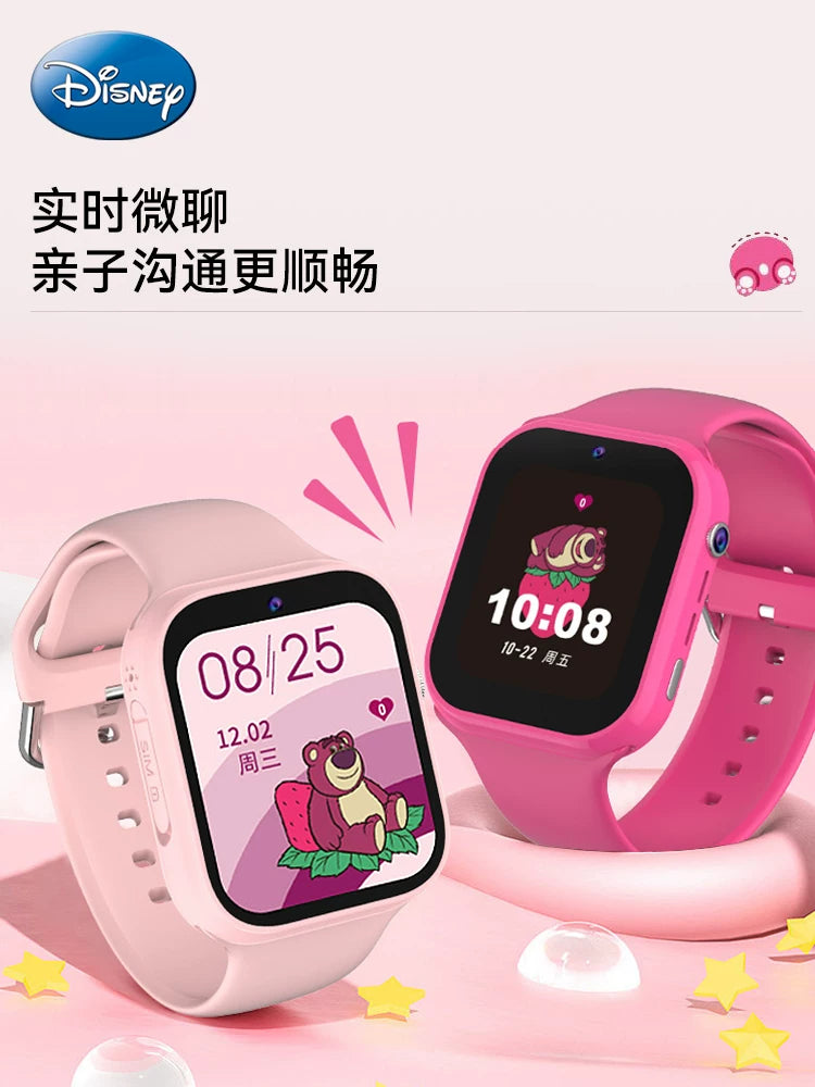 Disney uşaq telefonu saatı Strawberry Bear 4G tam şəbəkə plug-in kartı video zəng smart yerləşdirmə qız