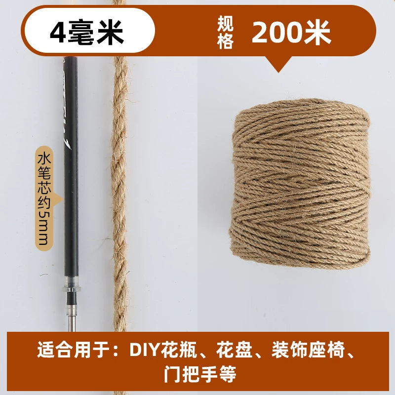 Çətənə ipi bəzək əl ilə toxunmuş bağlayıcı ip çətənə sapı nazik və qalın diy pişik cızma borusu divar materialı fotoşəkili