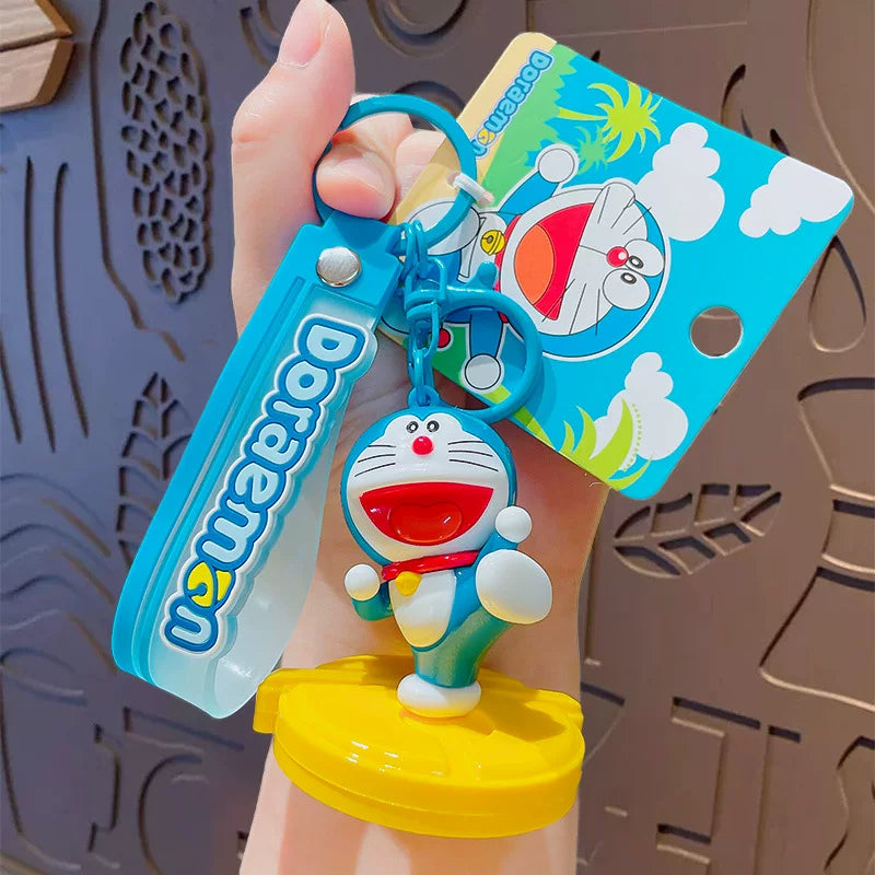 Doraemon avtomobil açar zənciri, şirin cizgi filmi Doraemon açar zənciri kulonu, qadınlar üçün yaradıcı yüksək səviyyəli sırt çantası boyunbağı