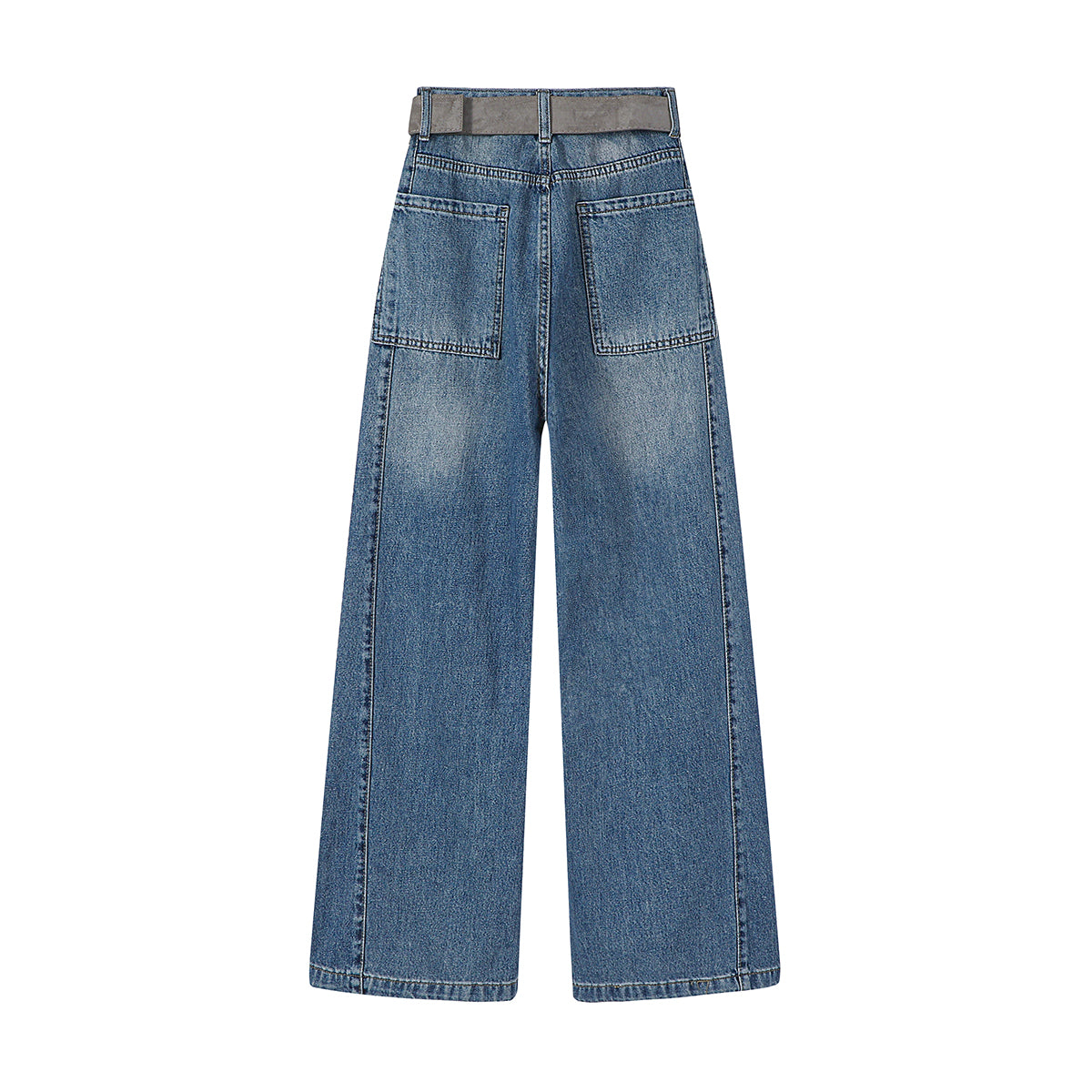 Chorissa Amerika Retro Boş Geniş Ayaqlı Cins Şalvar Qadınlar üçün Yaz Yeni Stil Yüksək Bel Arıqladıcı Təsadüfi Düz Ayaqlı Şalvar