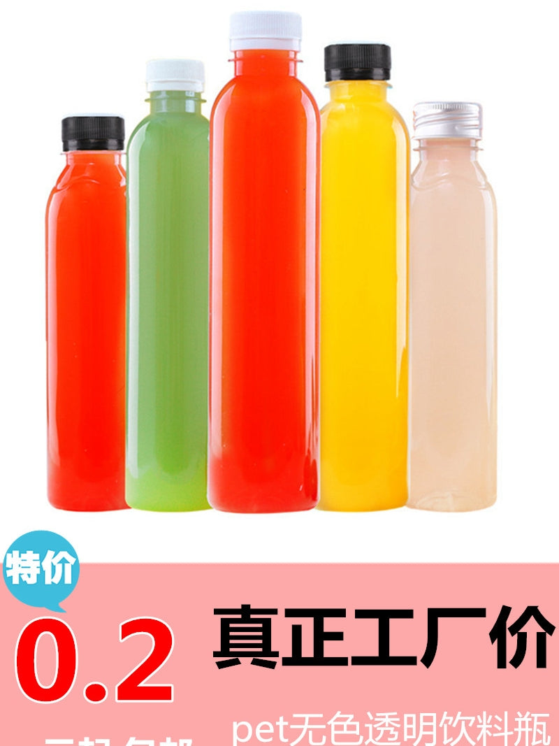 350ml plastik şüşə pet suyu şüşəsi birdəfəlik istifadə olunan içki şüşəsi süd çayı internet məşhur şüşə şəffaf şüşə qapaqlı paket