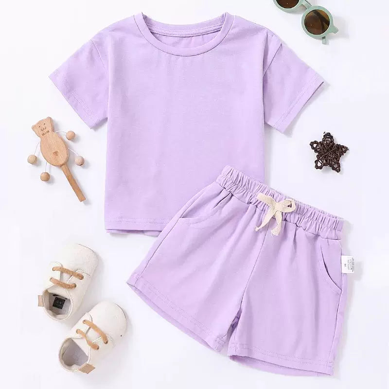 2024 Uşaq Bərk Geyim Dəstləri Yay Təsadüfi Qısa Qol + El