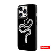 Orijinal zavod korpusu! BLVCK birgə brendli ilan mövzulu güzgülü MagSafe iPhone 17/16/15/14/13/Plus/Pro/Max üçün, qara zərbəyə davamlı güzgülü telefon korpusu.