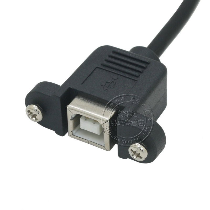Dirsəkli USB çap portu kişidən qadına uzatma kabeli USB-B kişidən qadına uzatma kabeli Canon HP printer məlumat uzantısı üçün uyğun vida dəliyi ilə