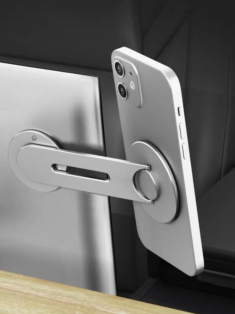 Tesla Model 3/Y/X/S yeni enerji nəqliyyat vasitələri ilə uyğun olan bu alüminium ərintisi mərkəzi idarəetməli üzən ekran naviqasiyası MagSafe mobil telefonu maqnit çevirən və fırladan çoxfunksiyalı aksesuar