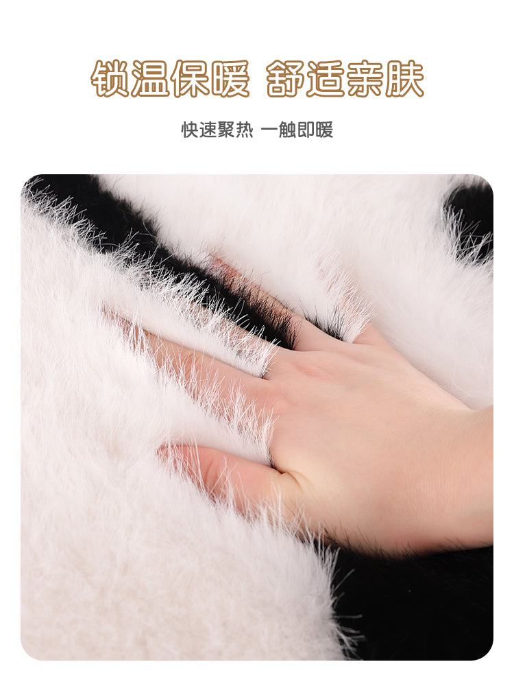 Cute panda themed car seat covers for winter, one-piece, thickened and warm for the back seats.