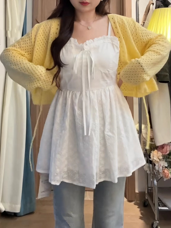 Böyük ölçülü, cazibədar, kəpənəkli ağ kamzol qadınlar üçün, yaz və yay, arıqlama üçün, qat-qat geyinmək və ya tək geyinmək üçün ideal, super şirin top.