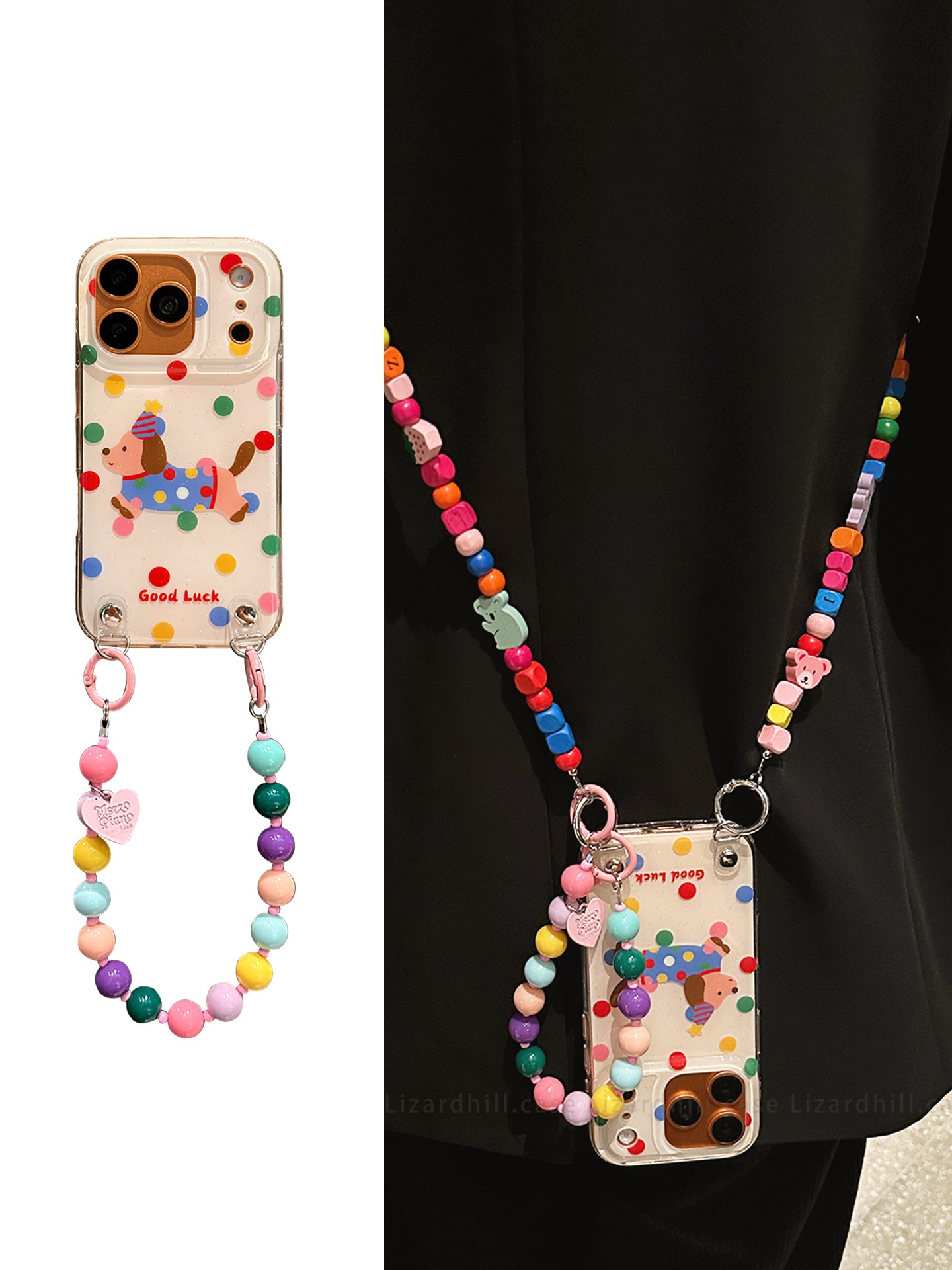 lizardhill sevimli dachshund Apple 17promax mobil telefon qutusu üçün uyğundur yeni iphone16pro kişilər və qadınlar 15pro çarpaz kəmər lanyard 14pro hər şey daxil anti-düşmə 13 niş
